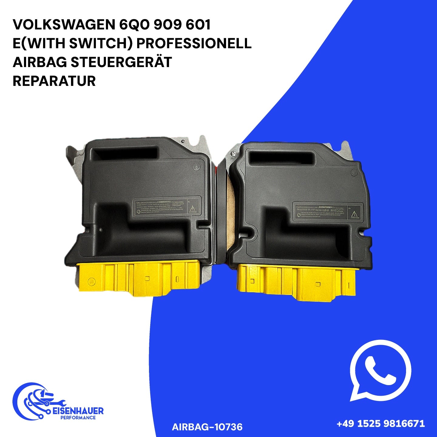 Volkswagen 6Q0 909 601 E(With switch) Professionell Airbag Steuergerät Reparatur