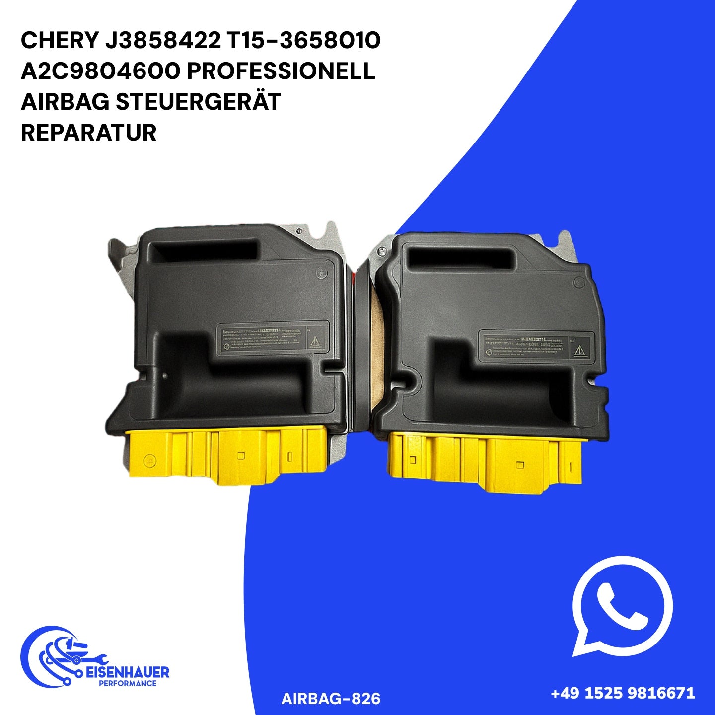 Chery J3858422 T15-3658010 A2C9804600 Professionell Airbag Steuergerät Reparatur