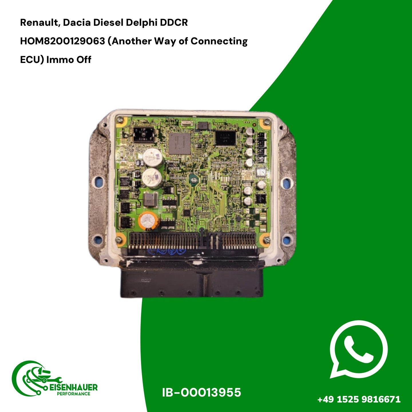 Renault, Dacia Diesel Delphi DDCR HOM8200129063 (Another Way of Connecting ECU) Immo Off