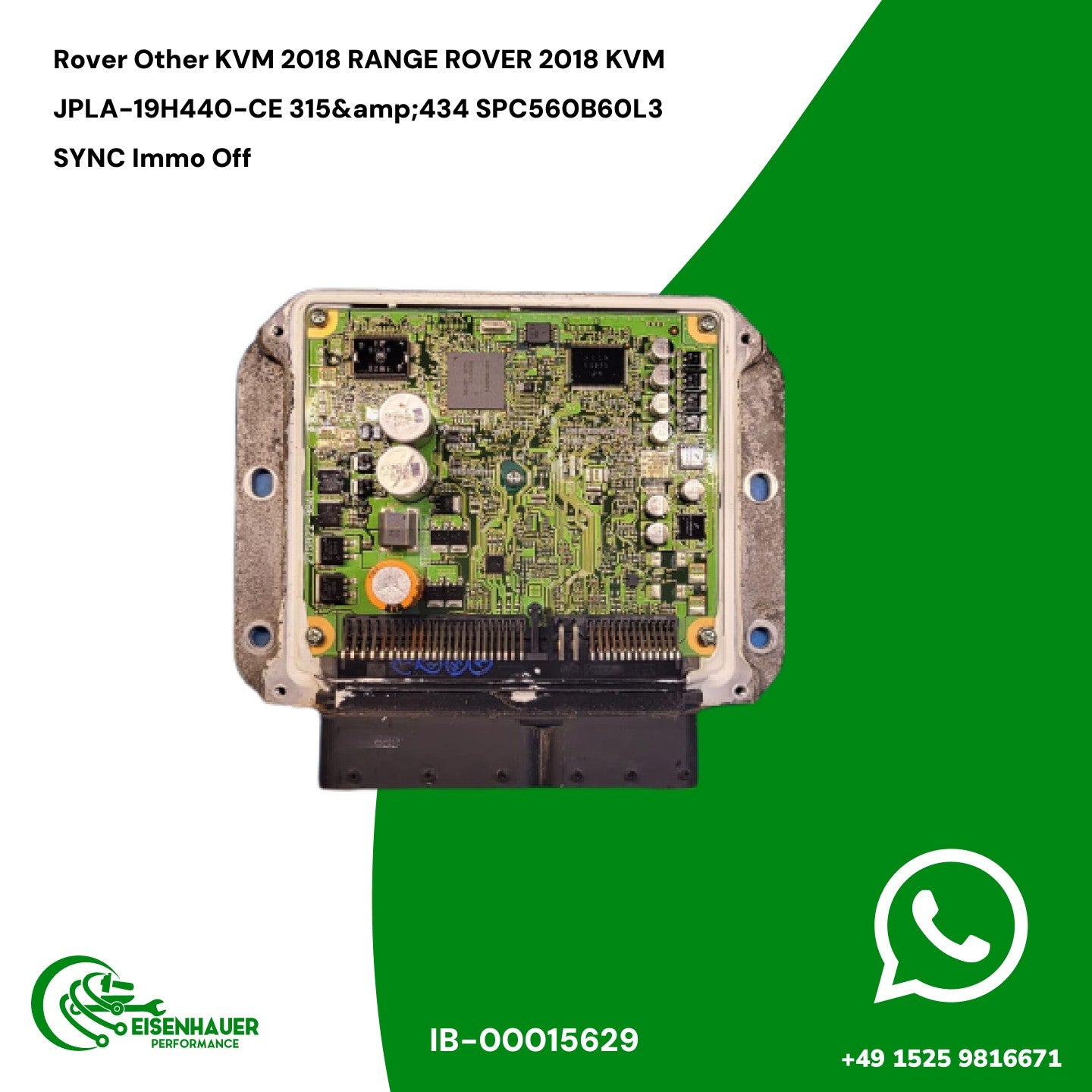 Rover Other KVM 2018 RANGE ROVER 2018 KVM JPLA-19H440-CE 315&434 SPC560B60L3 SYNC Immo Off