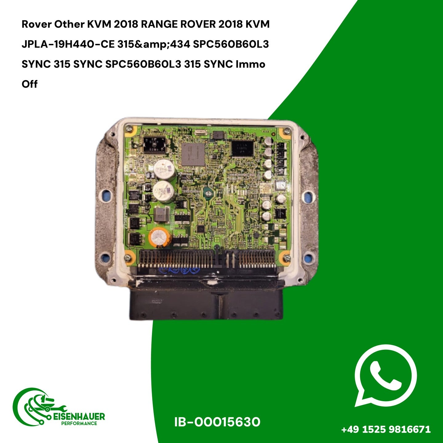 Rover Other KVM 2018 RANGE ROVER 2018 KVM JPLA-19H440-CE 315&434 SPC560B60L3 SYNC 315 SYNC SPC560B60L3 315 SYNC Immo Off