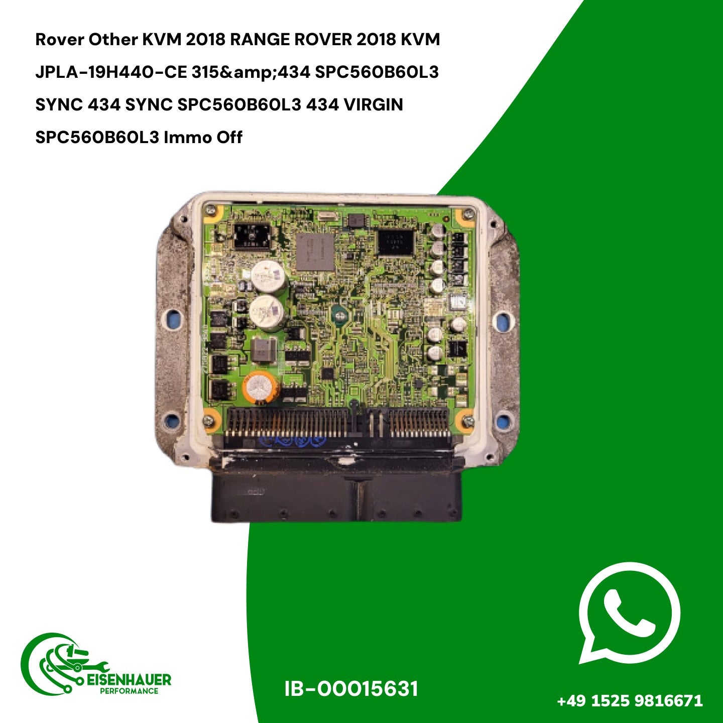 Rover Other KVM 2018 RANGE ROVER 2018 KVM JPLA-19H440-CE 315&434 SPC560B60L3 SYNC 434 SYNC SPC560B60L3 434 VIRGIN SPC560B60L3 Immo Off
