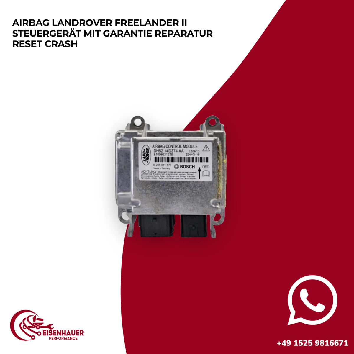 AIRBAG LANDROVER FREELANDER II STEUERGERÄT️ ️REPARATUR RESET CRASH