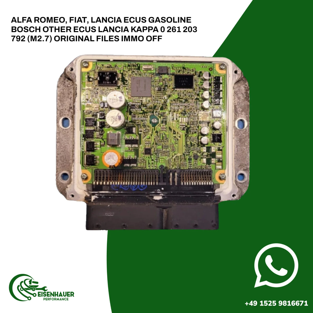 Alfa Romeo, Fiat, Lancia ECUs Gasoline Bosch Other ECUs Lancia Kappa 0 261 203 792 (M2.7) Original Files Immo Off