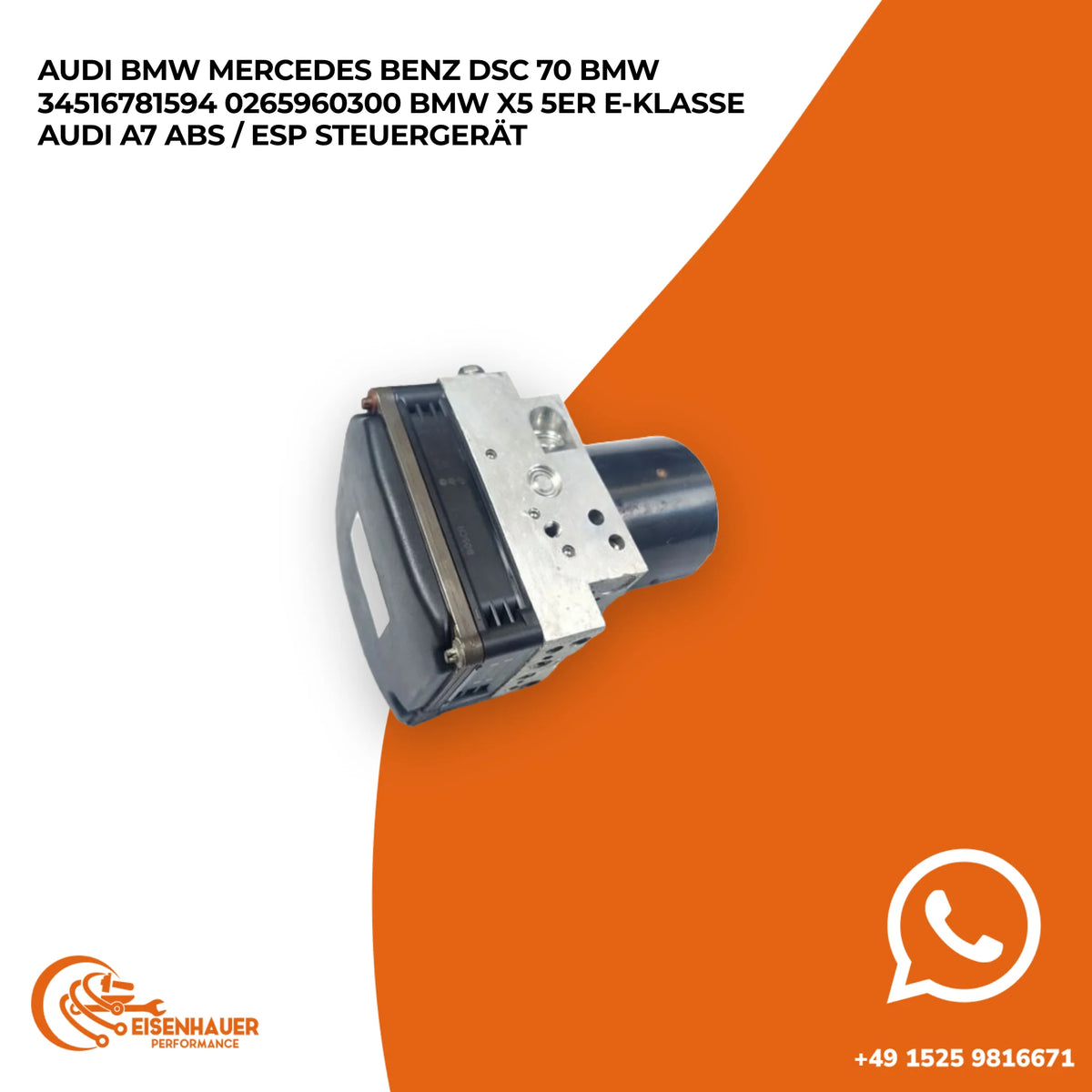 Audi BMW Mercedes Benz DSC 70 BMW 34516781594 0265960300 BMW X5 5er E-Klasse Audi A7 ABS / ESP Steuergerät