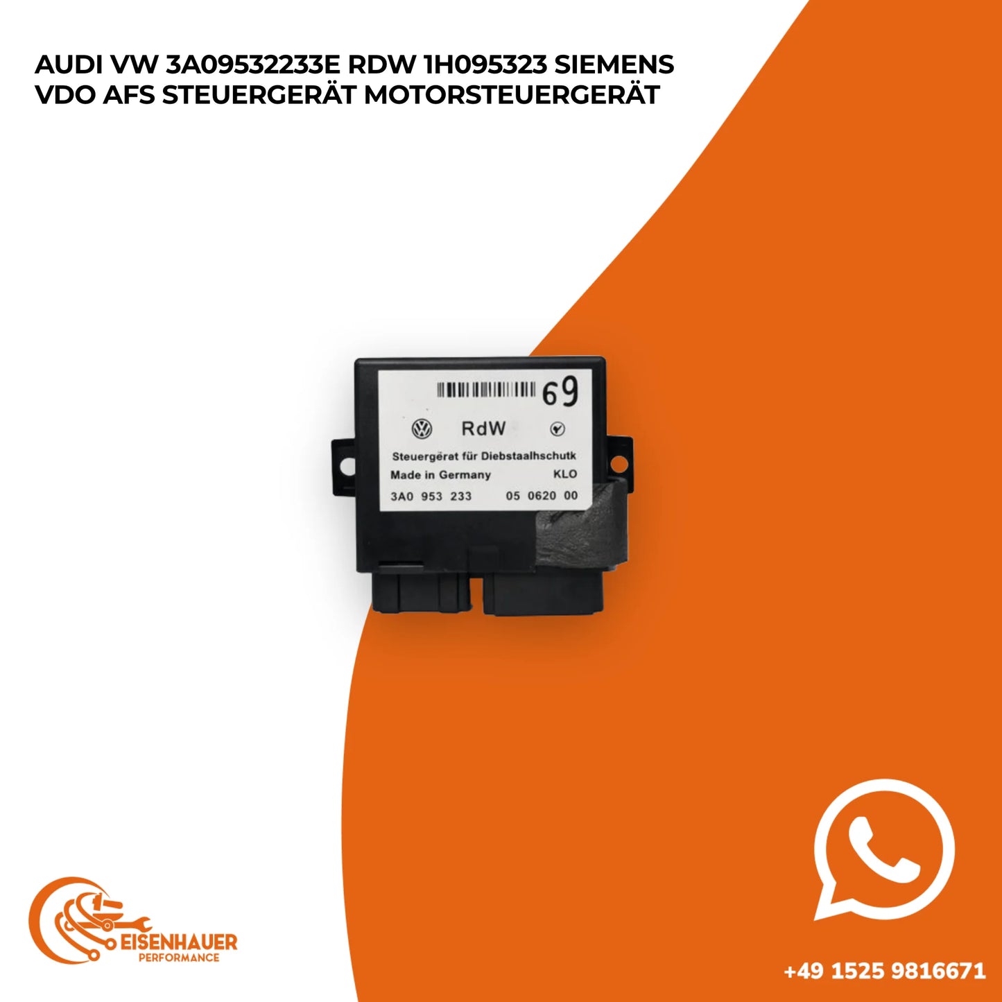 Audi VW 3A09532233E RDW 1H095323 Siemens VDO AFS Steuergerät Motorsteuergerät