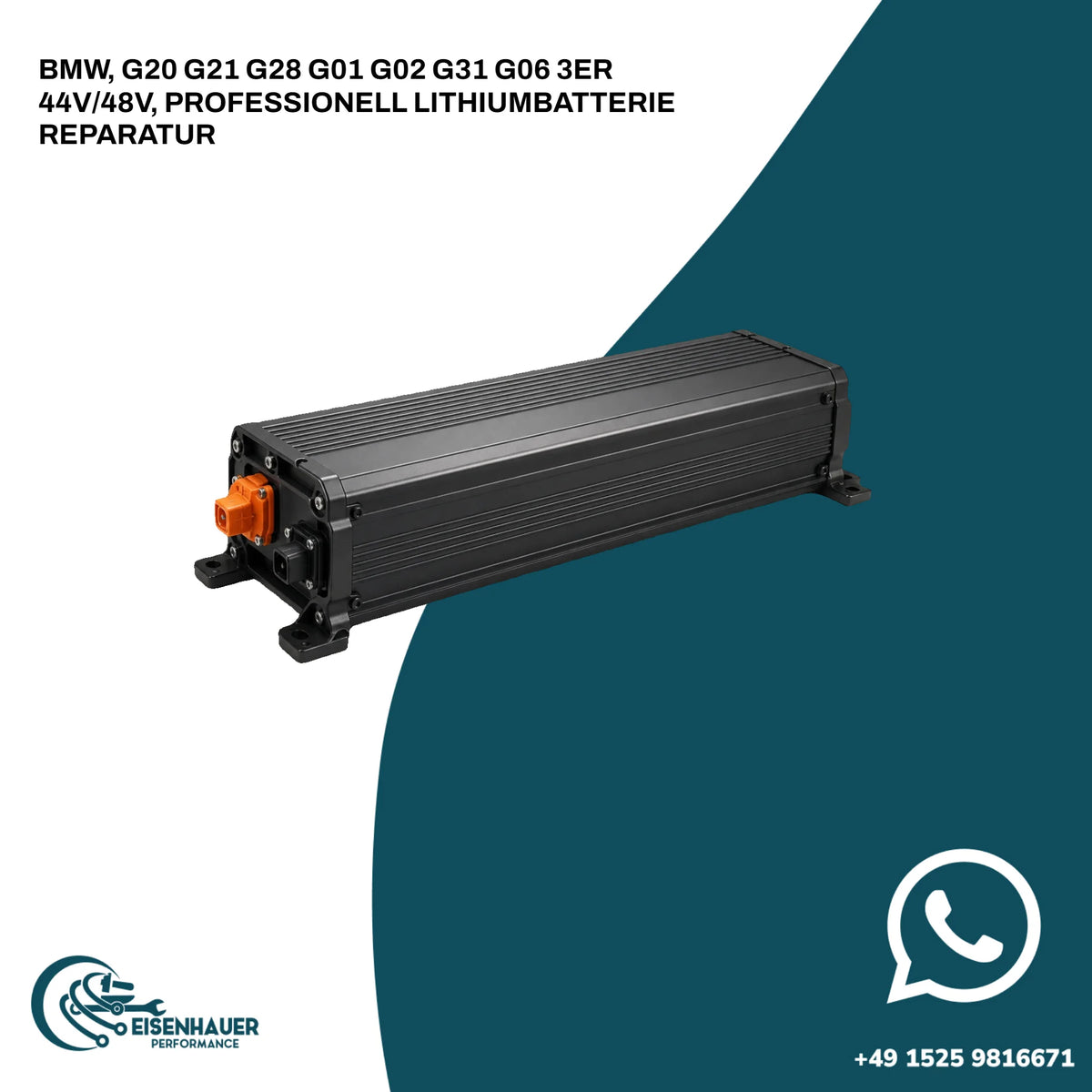 BMW, G20 G21 G28 G01 G02 G31 G06 3er 44V/48V, PROFESSIONELL LITHIUMBATTERIE REPARATUR