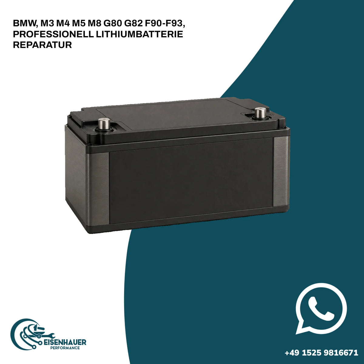 BMW, M3 M4 M5 M8 G80 G82 F90-F93, PROFESSIONELL LITHIUMBATTERIE REPARATUR