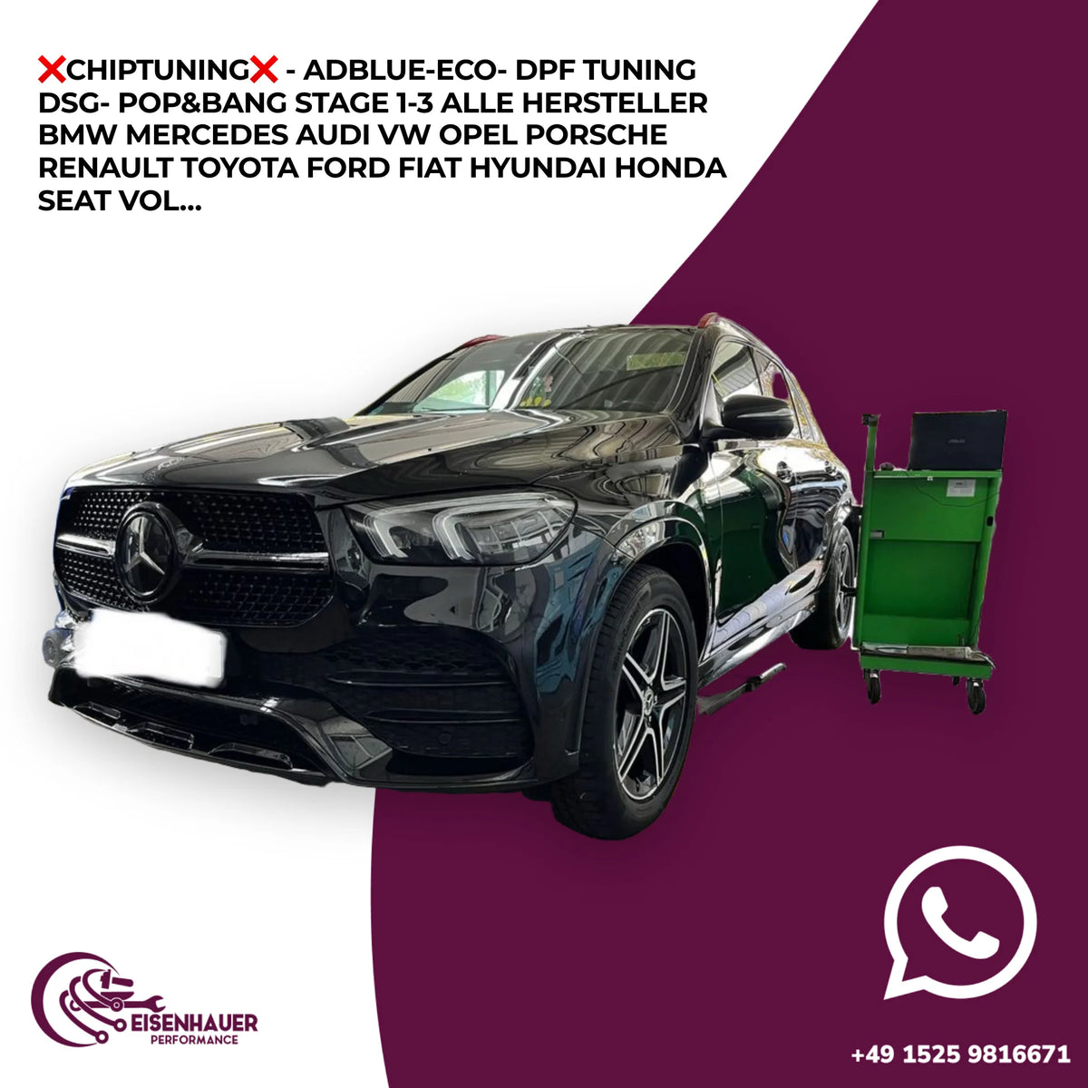 ❌CHIPTUNING❌ - AdBlue-Eco- DPF Tuning DSG- Pop&Bang Stage 1-3 Alle Hersteller BMW Mercedes Audi VW Opel Por…