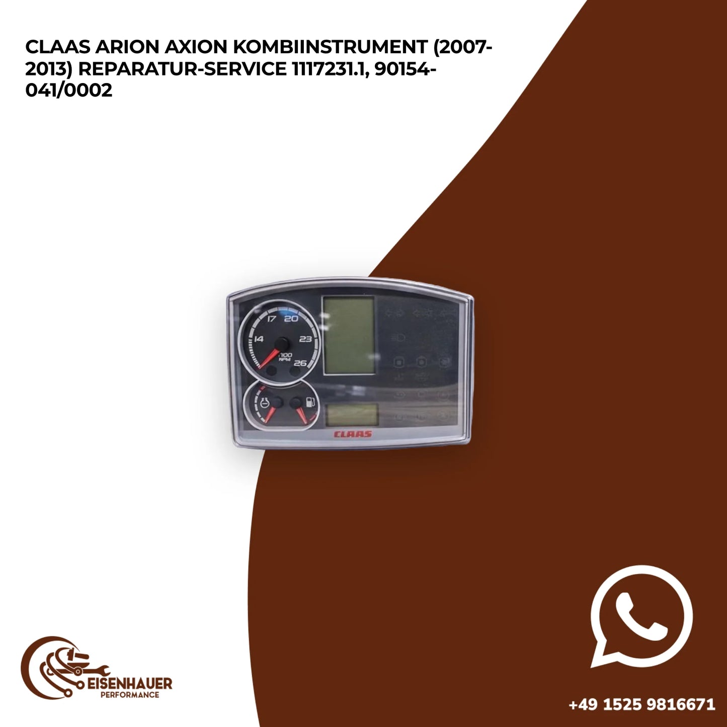 Claas Arion Axion Kombiinstrument (2007-2013) Reparatur Service 1117231.1, 90154-041/0002