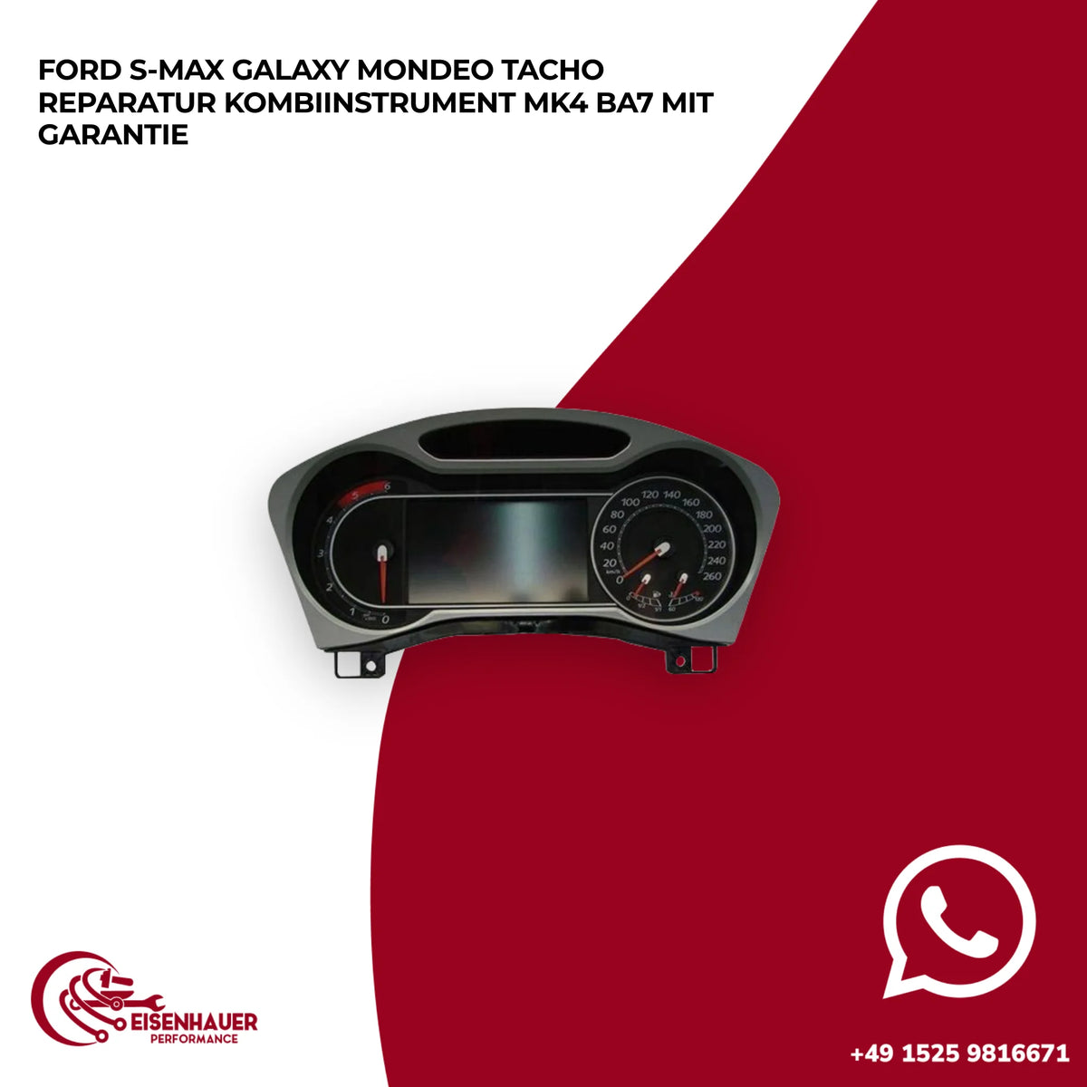 Ford S-Max Galaxy Mondeo Tacho Reparatur Kombiinstrument MK4 BA7️ ️