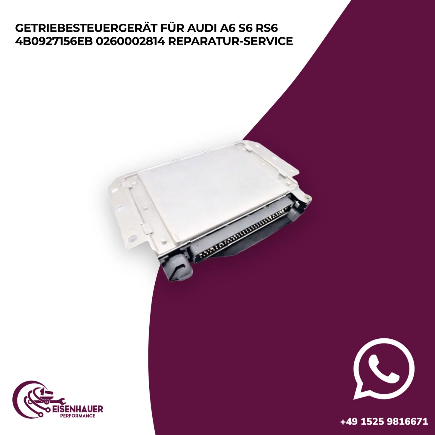 Getriebesteuergerät für Audi A6 S6 RS6 4B0927156EB 0260002814 Reparatur Service