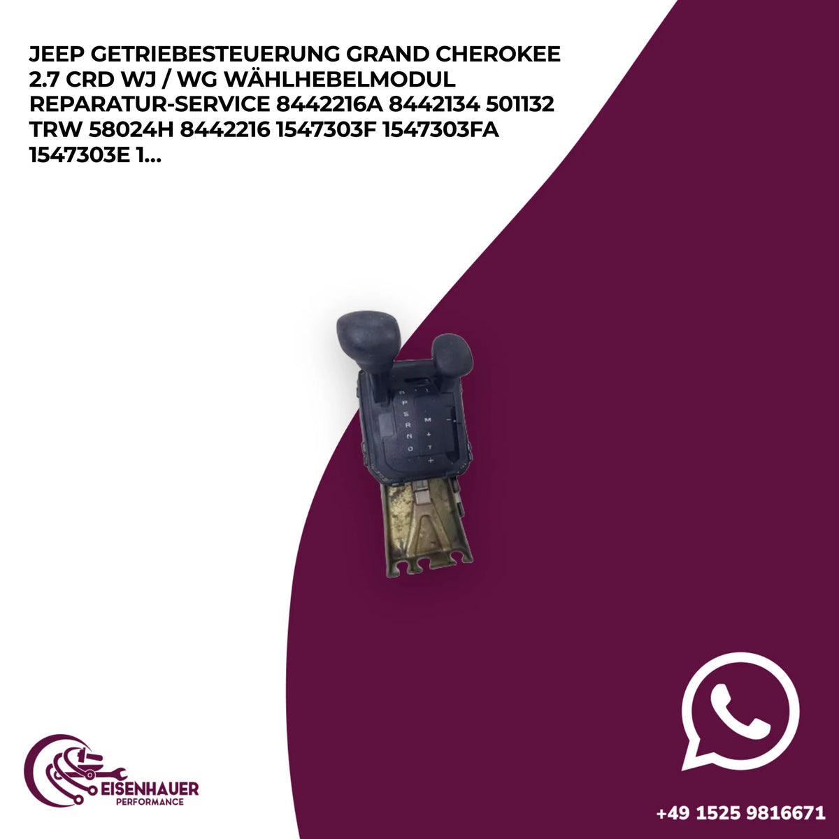 Jeep Getriebesteuerung Grand Cherokee 2.7 CRD WJ / WG Wählhebelmodul Reparatur Service 8442216A 8442134 501…