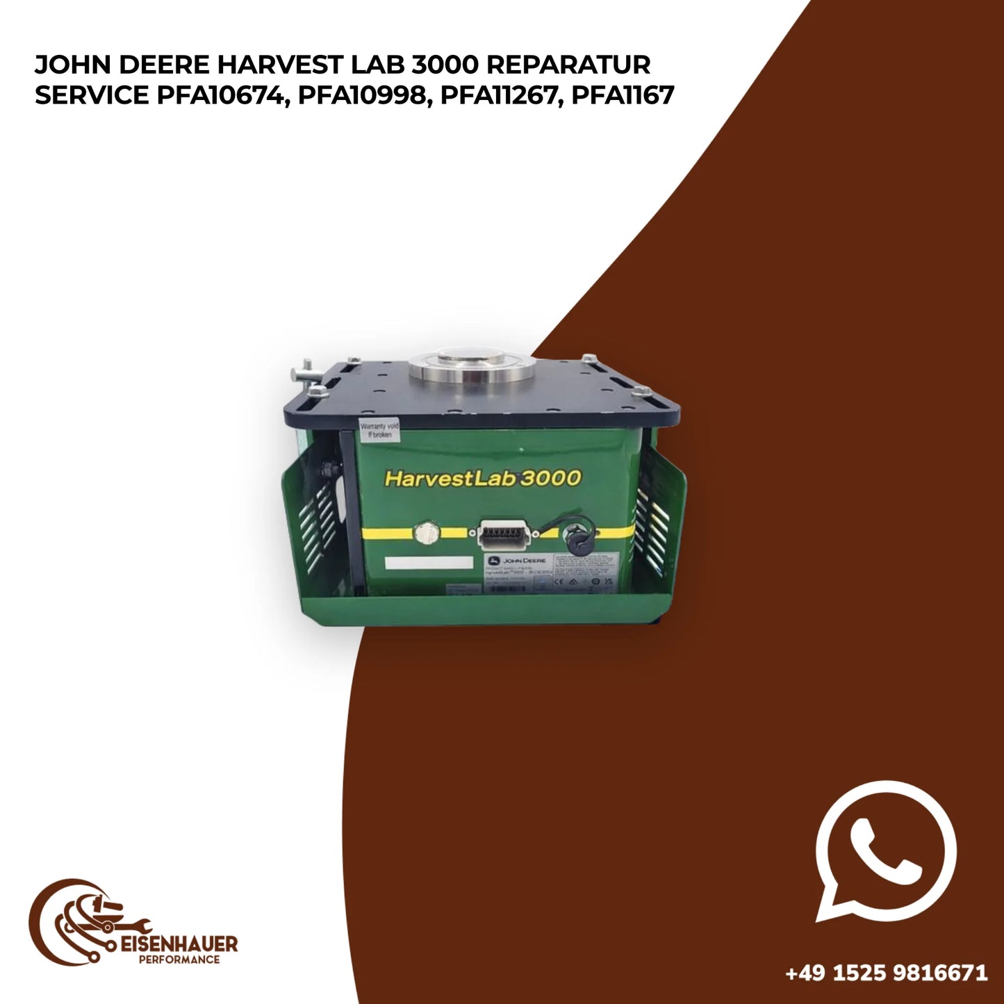 John Deere Harvest Lab 3000 Reparatur Service PFA10674, PFA10998, PFA11267, PFA1167