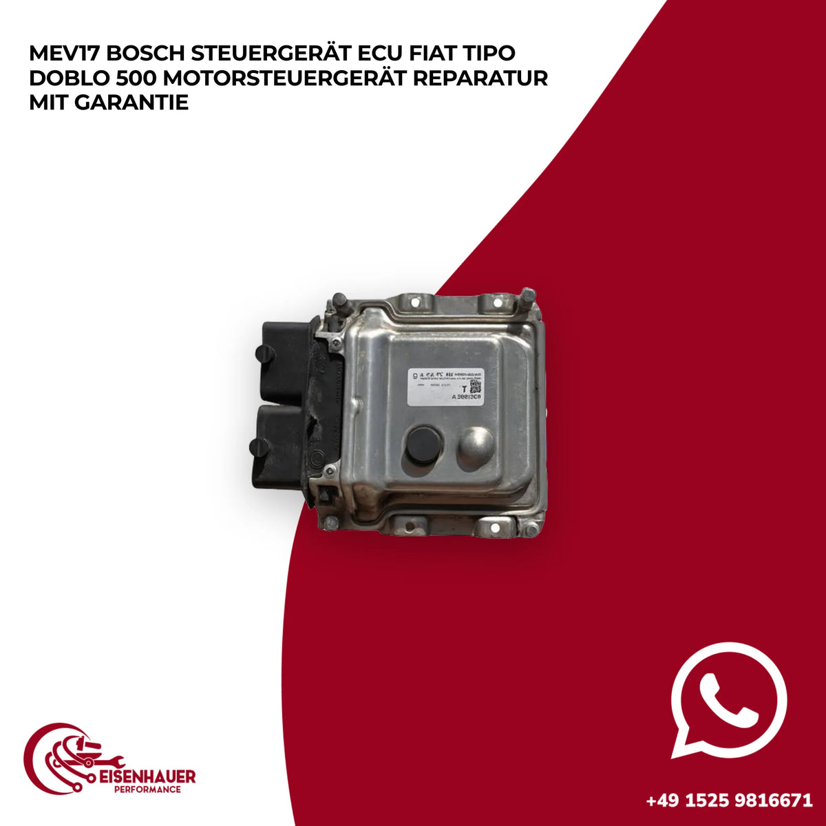 MEV17 Bosch Steuergerät ECU Fiat Tipo Doblo 500 Motorsteuergerät Reparatur️ ️
