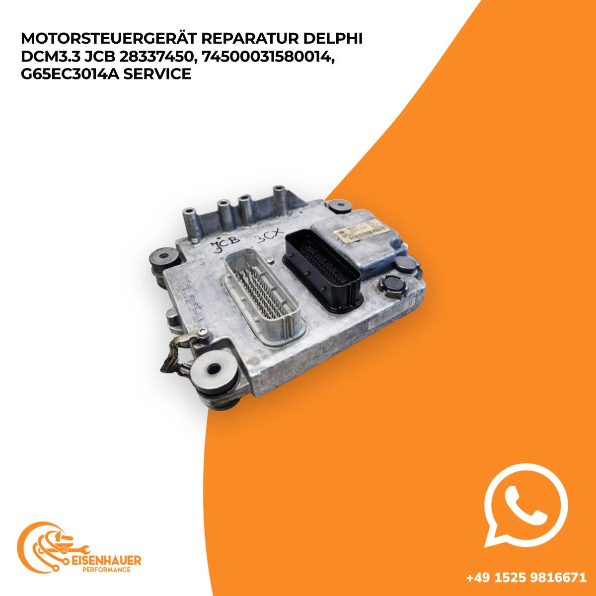 Motorsteuergerät Reparatur Delphi DCM3.3 JCB 28337450, 74500031580014 , G65EC3014A Service