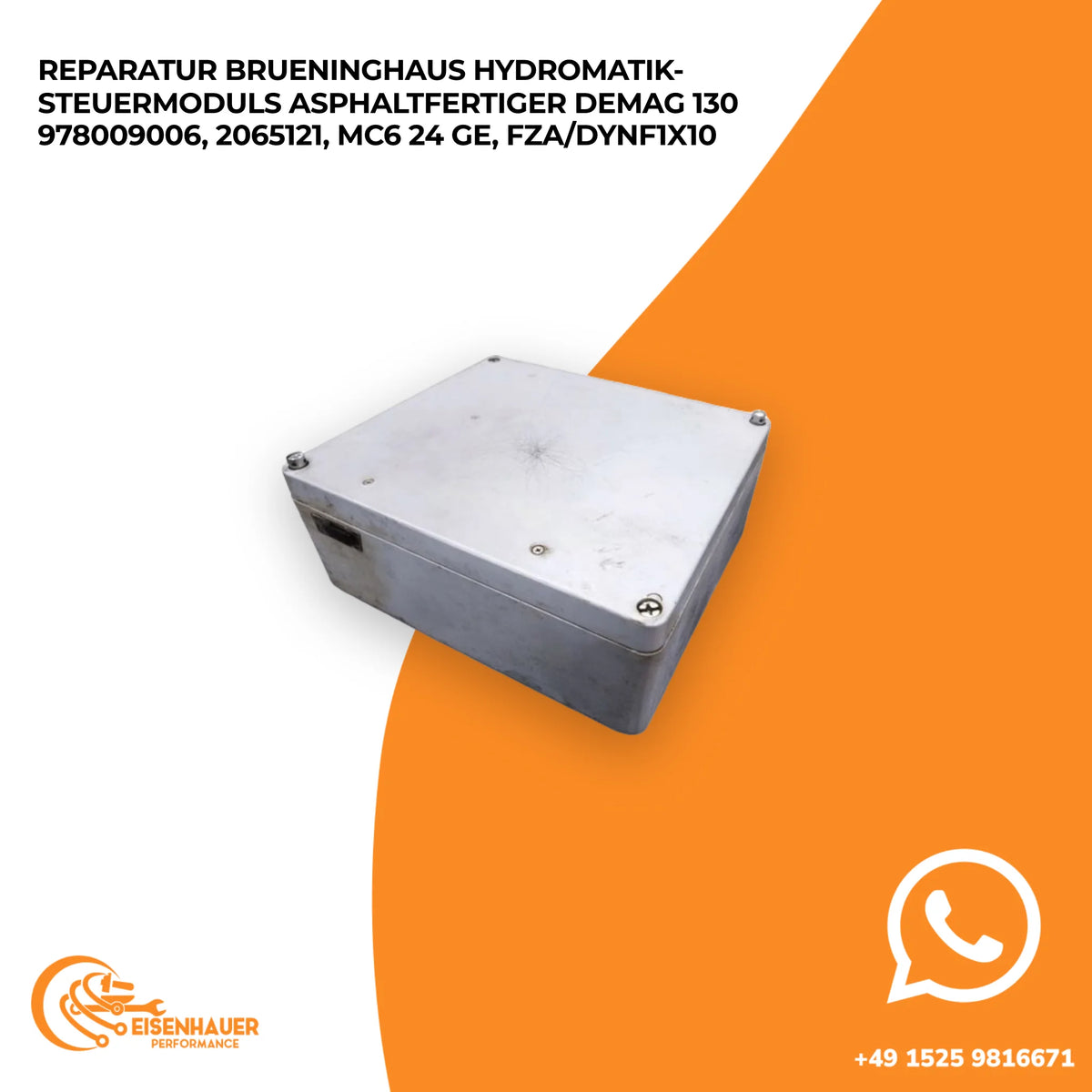 Reparatur Brueninghaus Hydromatik-Steuermoduls Asphaltfertiger Demag 130 978009006, 2065121, MC6 24 GE, FZA…