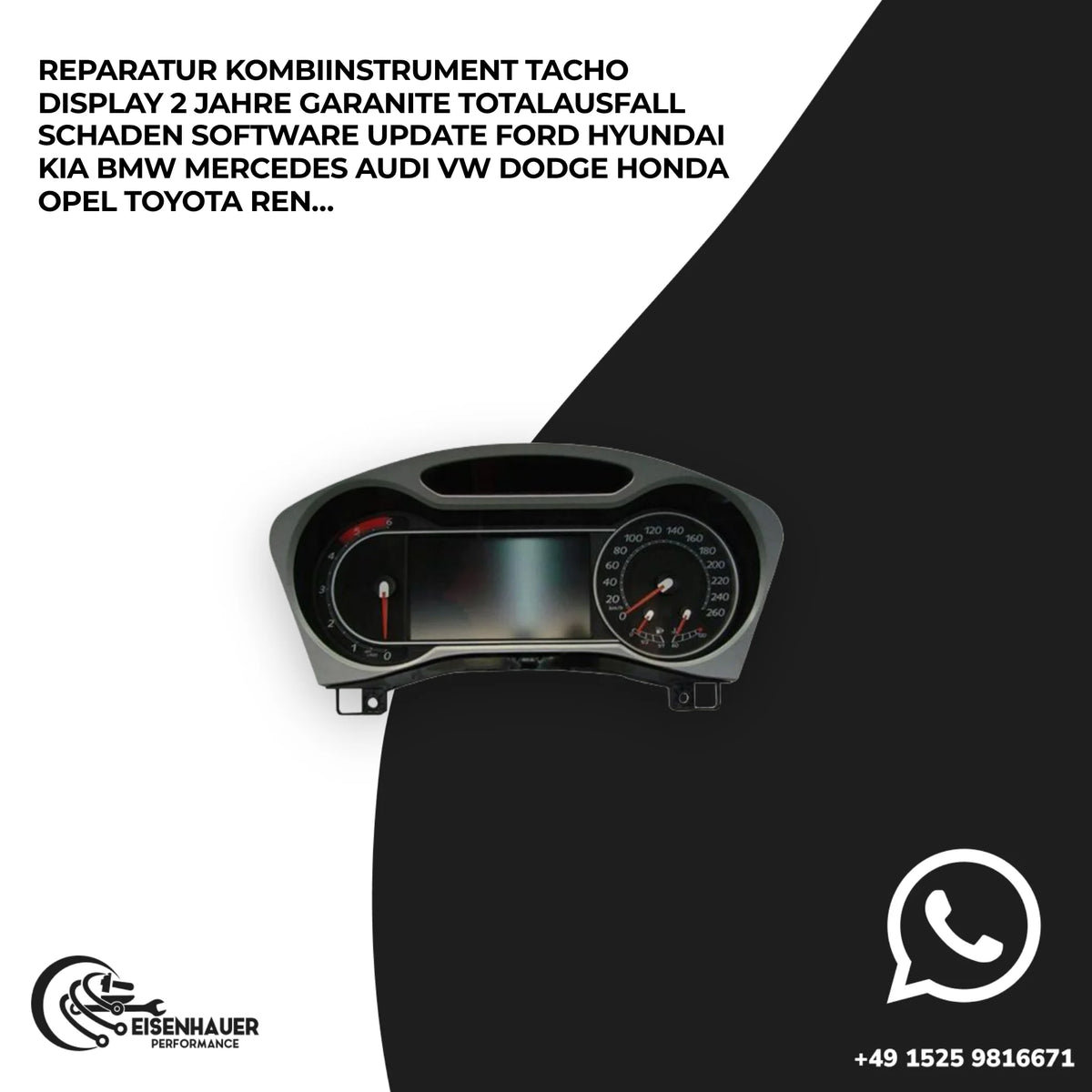 Reparatur Kombiinstrument Tacho Display️2 Jahre Garanite️Totalausfall Schaden Software Update Ford Hyundai…