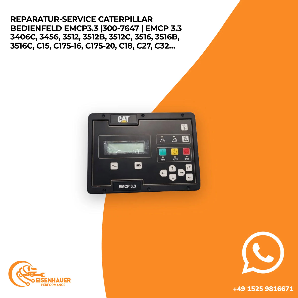 Reparatur Service Caterpillar Bedienfeld EMCP3.3 |300-7647 | EMCP 3.3 3406C, 3456, 3512, 3512B, 3512C, 3516…