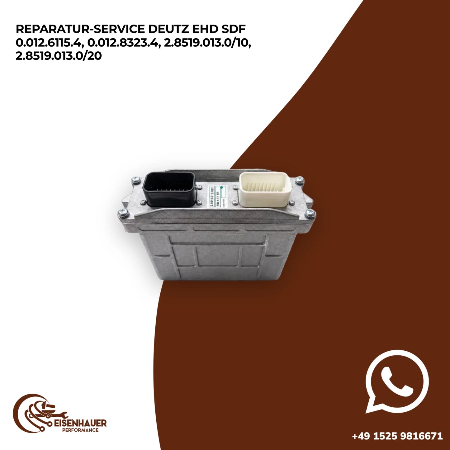 Reparatur Service Deutz EHD SDF 0.012.6115.4, 0.012.8323.4, 2.8519.013.0/10, 2.8519.013.0/20