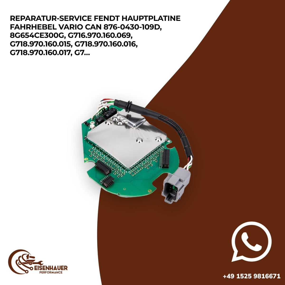 Reparatur Service Fendt Hauptplatine Fahrhebel Vario CAN 876-0430-109d, 8G654CE300g, G716.970.160.069, G718…