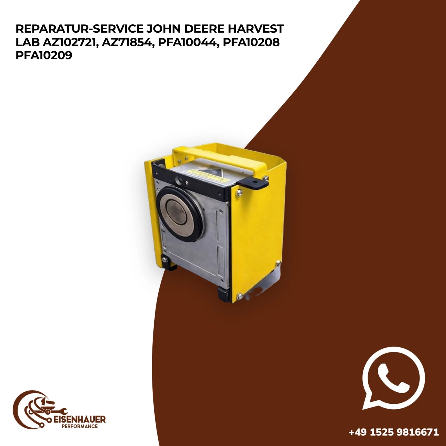 Reparatur Service John Deere Harvest Lab AZ102721, AZ71854, PFA10044, PFA10208 PFA10209