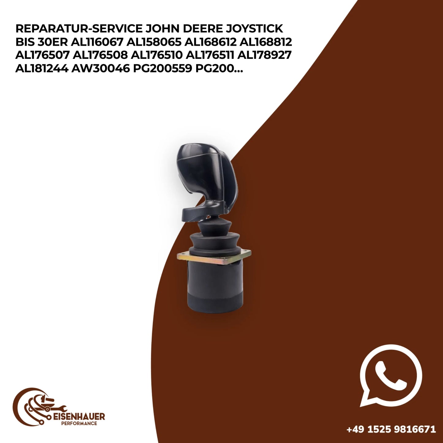 Reparatur Service John Deere Joystick bis 30er AL116067 AL158065 AL168612 AL168812 AL176507 AL176508 AL1765…