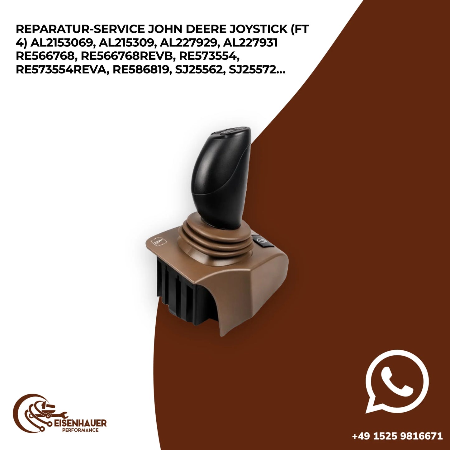 Reparatur Service John Deere Joystick (FT 4) AL2153069, AL215309, AL227929, AL227931 RE566768, RE566768REVB…