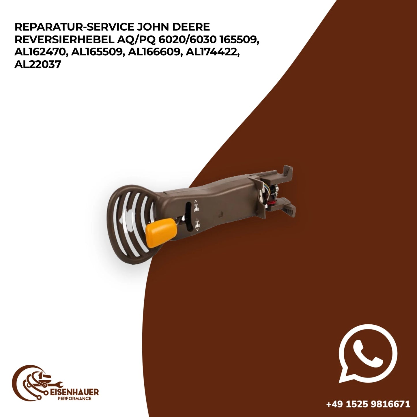 Reparatur Service John Deere Reversierhebel AQ/PQ 6020/6030 165509, AL162470, AL165509, AL166609, AL174422…