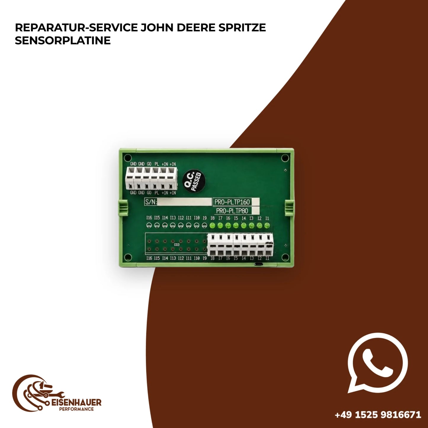 Reparatur Service John Deere Spritze Sensorplatine