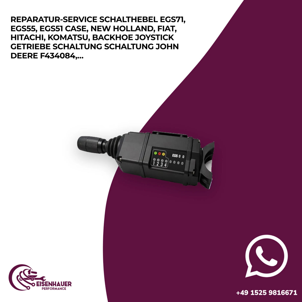 Reparatur Service Schalthebel EGS71, EGS55, EGS51 Case, New Holland, Fiat, Hitachi, Komatsu, Backhoe Joysti…