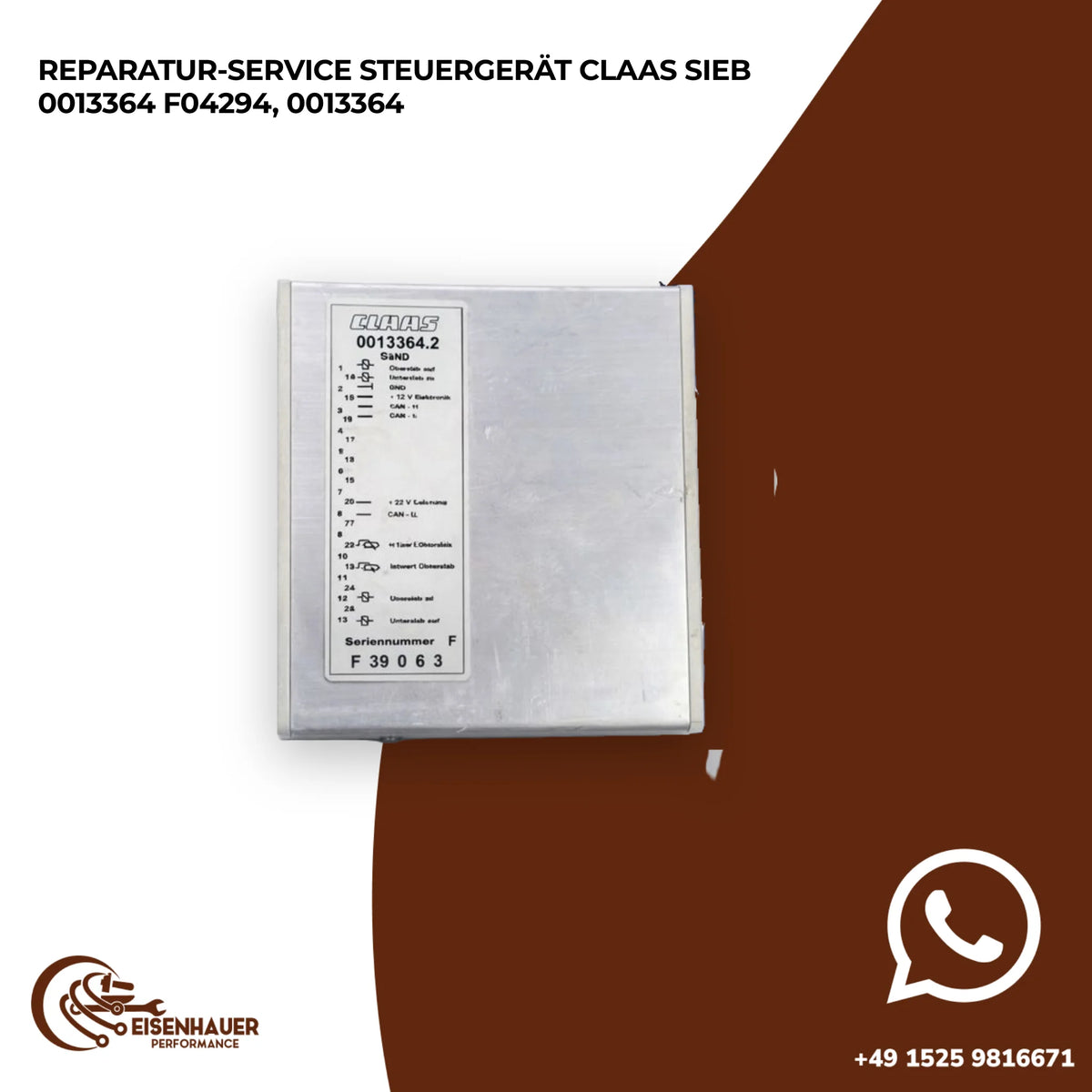 Reparatur Service steuergerät Claas Sieb 0013364 F04294, 0013364