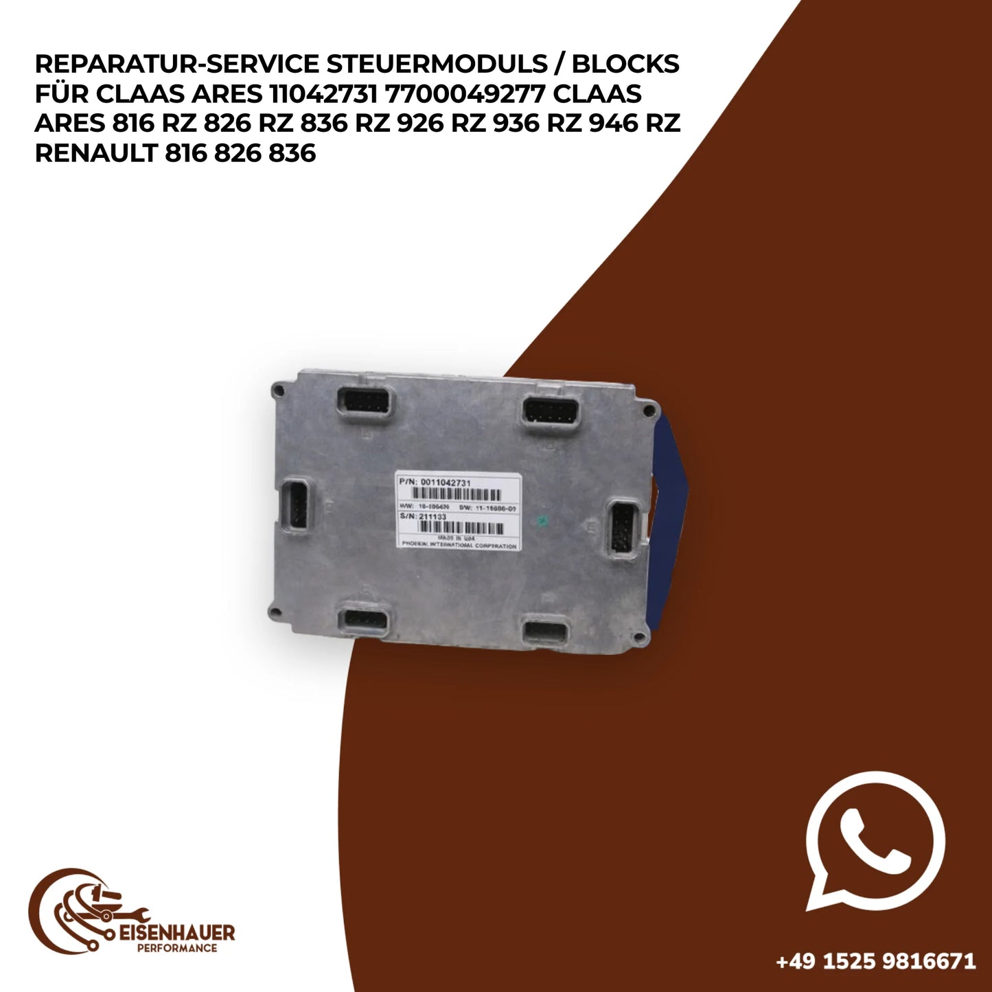 Reparatur Service Steuermoduls / Blocks für Claas ARES 11042731 7700049277 Claas Ares 816 RZ 826 RZ 836 RZ…