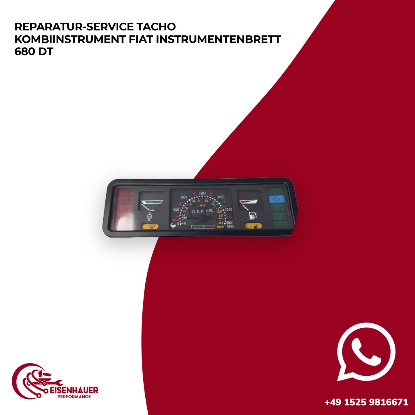 Reparatur Service Tacho Kombiinstrument Fiat Instrumentenbrett 680 DT