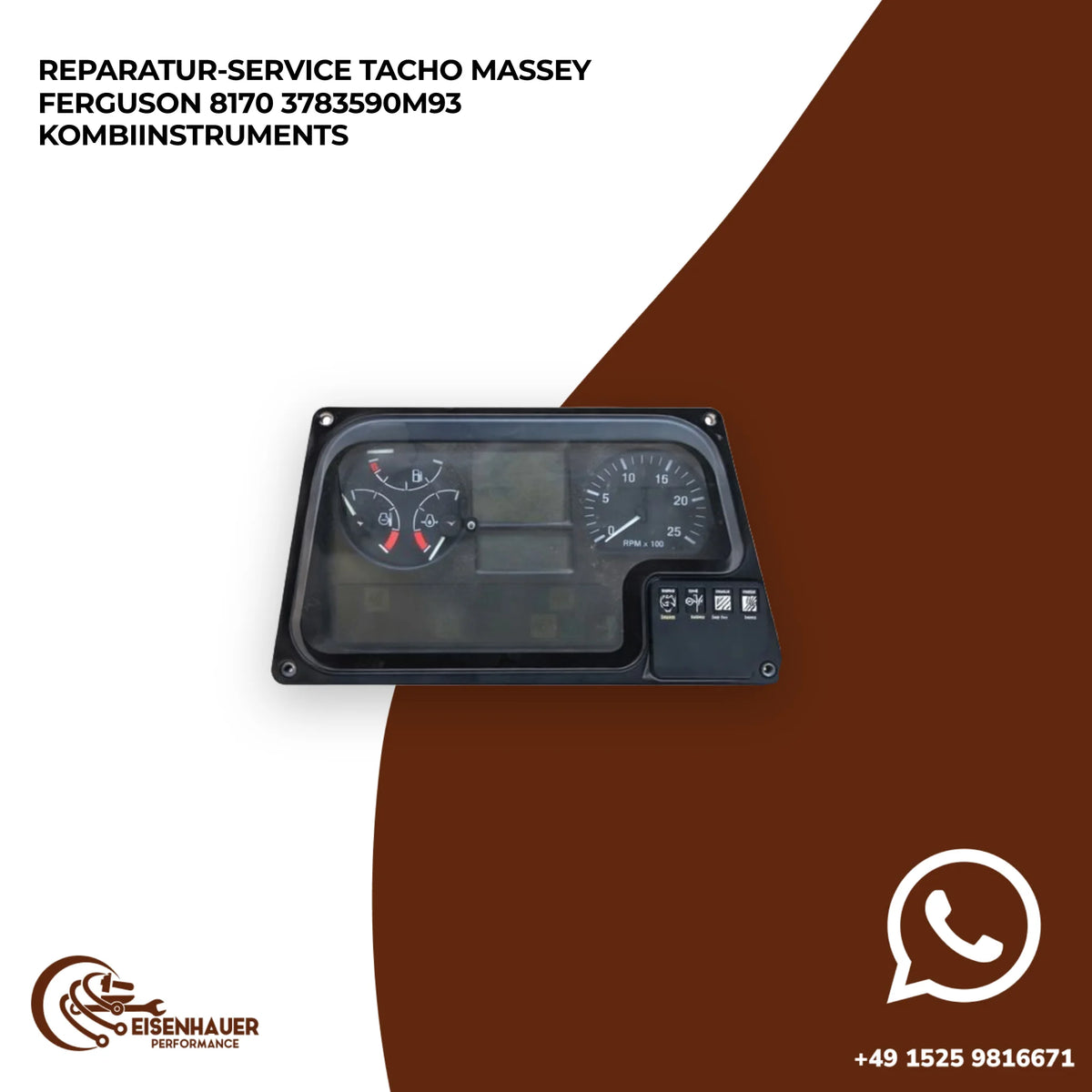 Reparatur Service Tacho Massey Ferguson 8170 3783590M93 Kombiinstruments