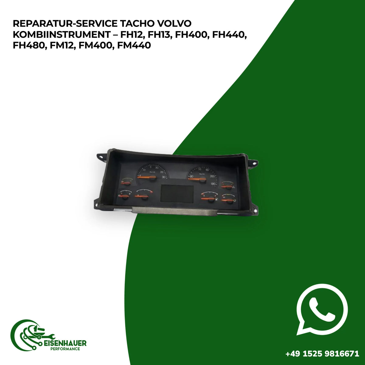 Reparatur Service Tacho VOLVO Kombiinstrument – FH12, FH13, FH400, FH440, FH480, FM12, FM400, FM440