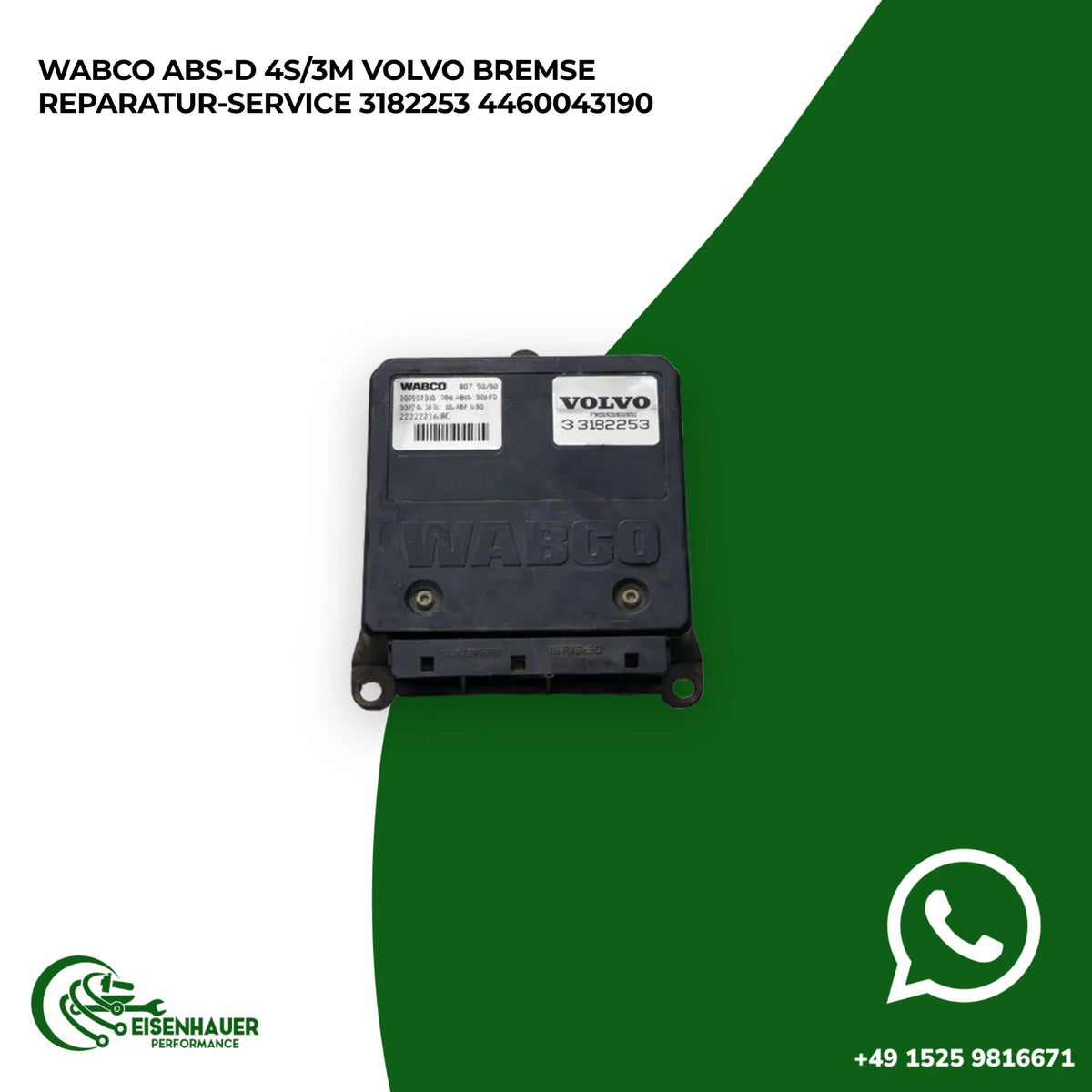 Wabco ABS-D 4S/3M Volvo Bremse Service Reparatur 3182253 4460043190