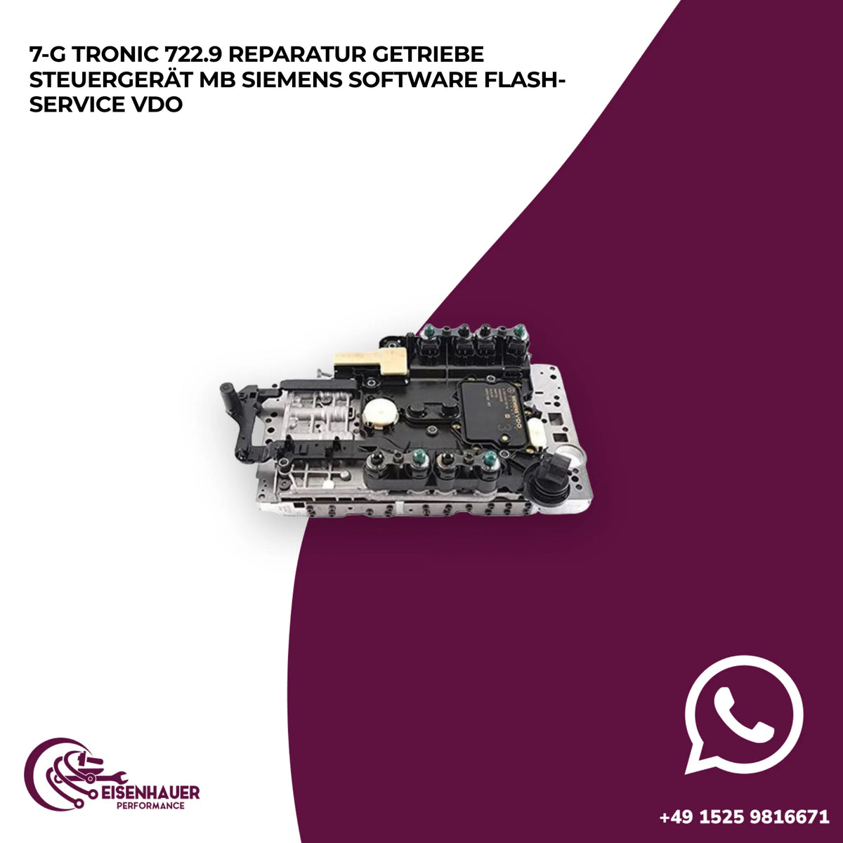 7-G tronic 722.9 Reparatur Getriebe Steuergerät MB Siemens Software Flash-Service VDO