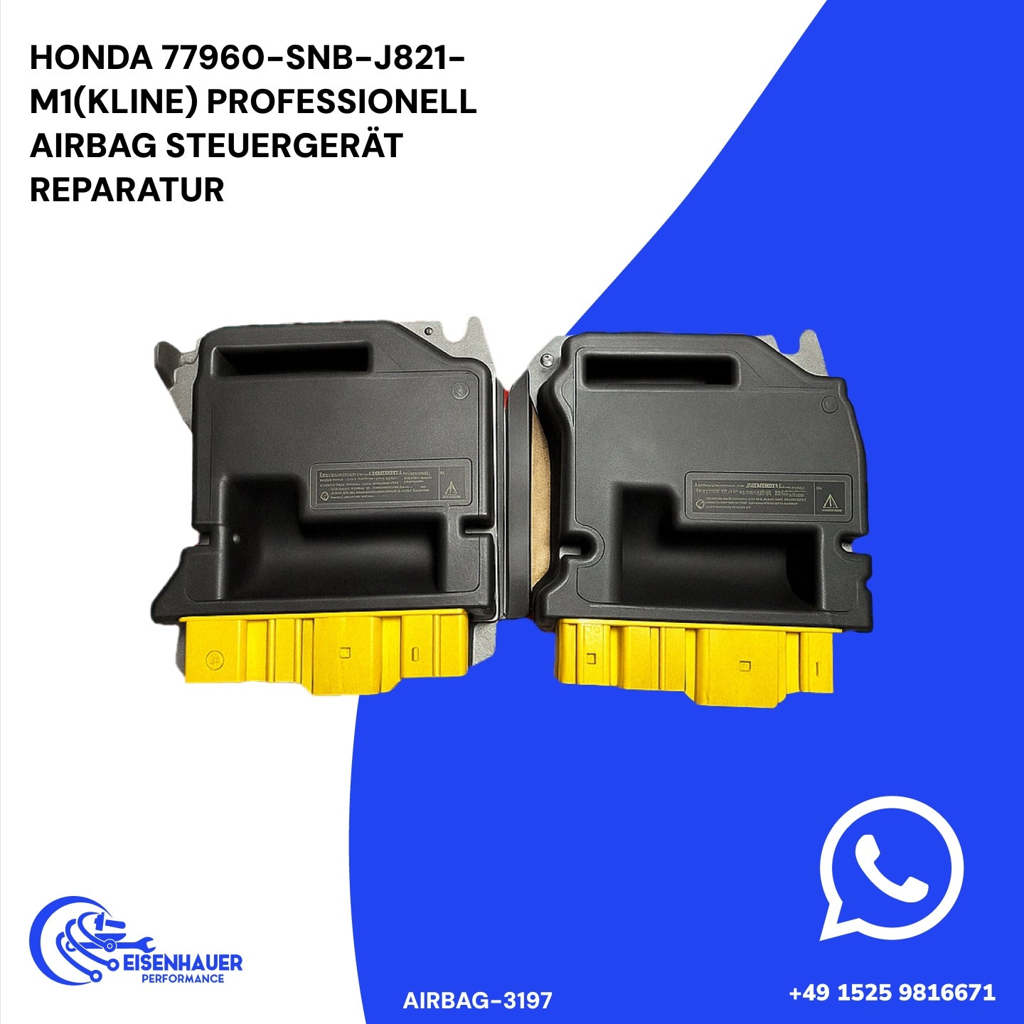 Honda 77960-SNB-J821-M1(KLine) Professionell Airbag Steuergerät Reparatur
