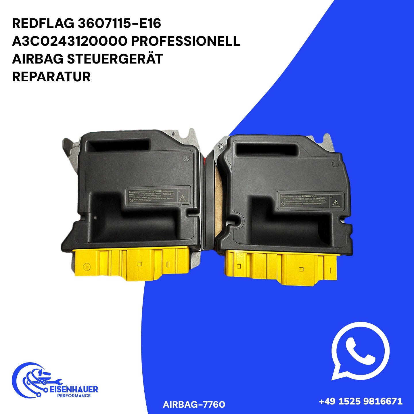 Redflag 3607115-E16 A3C0243120000 Professionell Airbag Steuergerät Reparatur