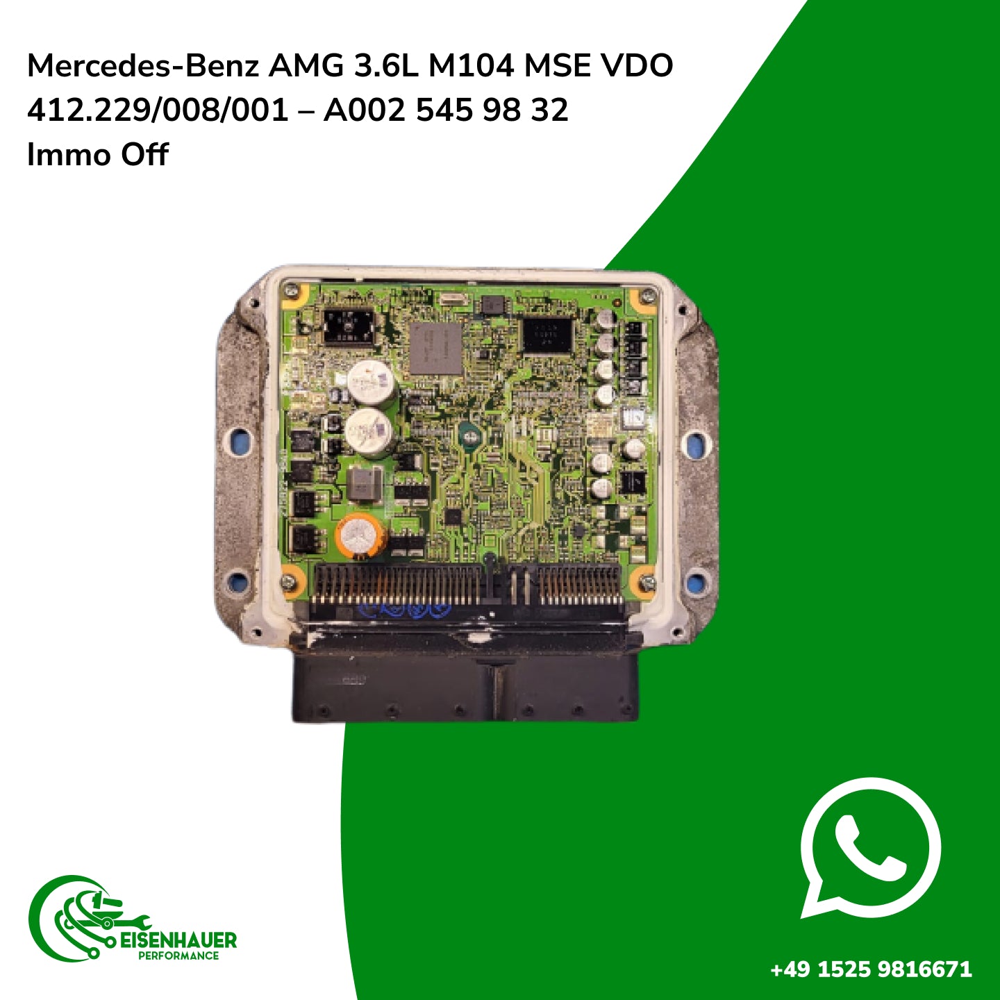 Mercedes-Benz AMG 3.6L M104 MSE Steuergerät VDO 412.229/008/001 – A002 545 98 32 Immo Off