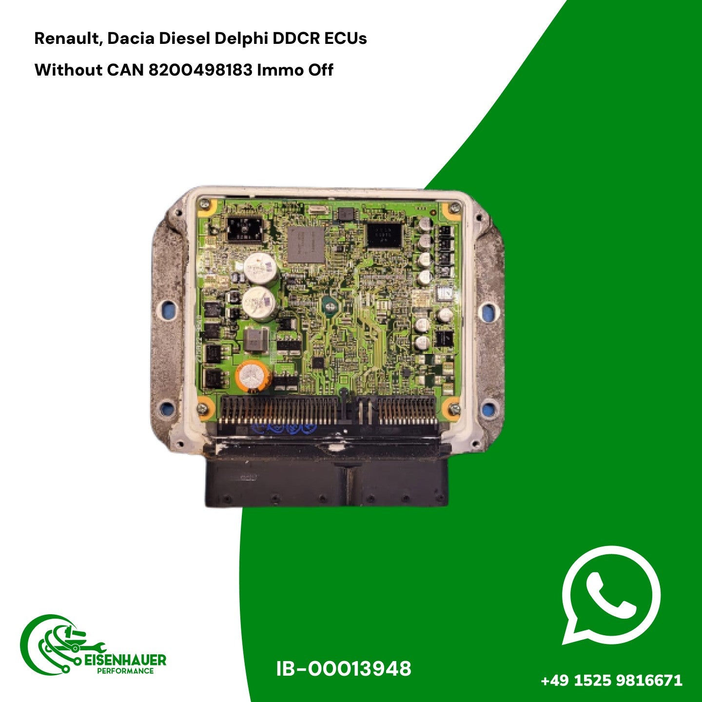 Renault, Dacia Diesel Delphi DDCR ECUs Without CAN 8200498183 Immo Off
