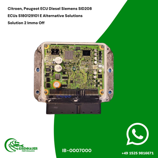 Citroen, Peugeot ECU Diesel Siemens SID208 ECUs S180129101 E Alternative Solutions Solution 2 Immo Off