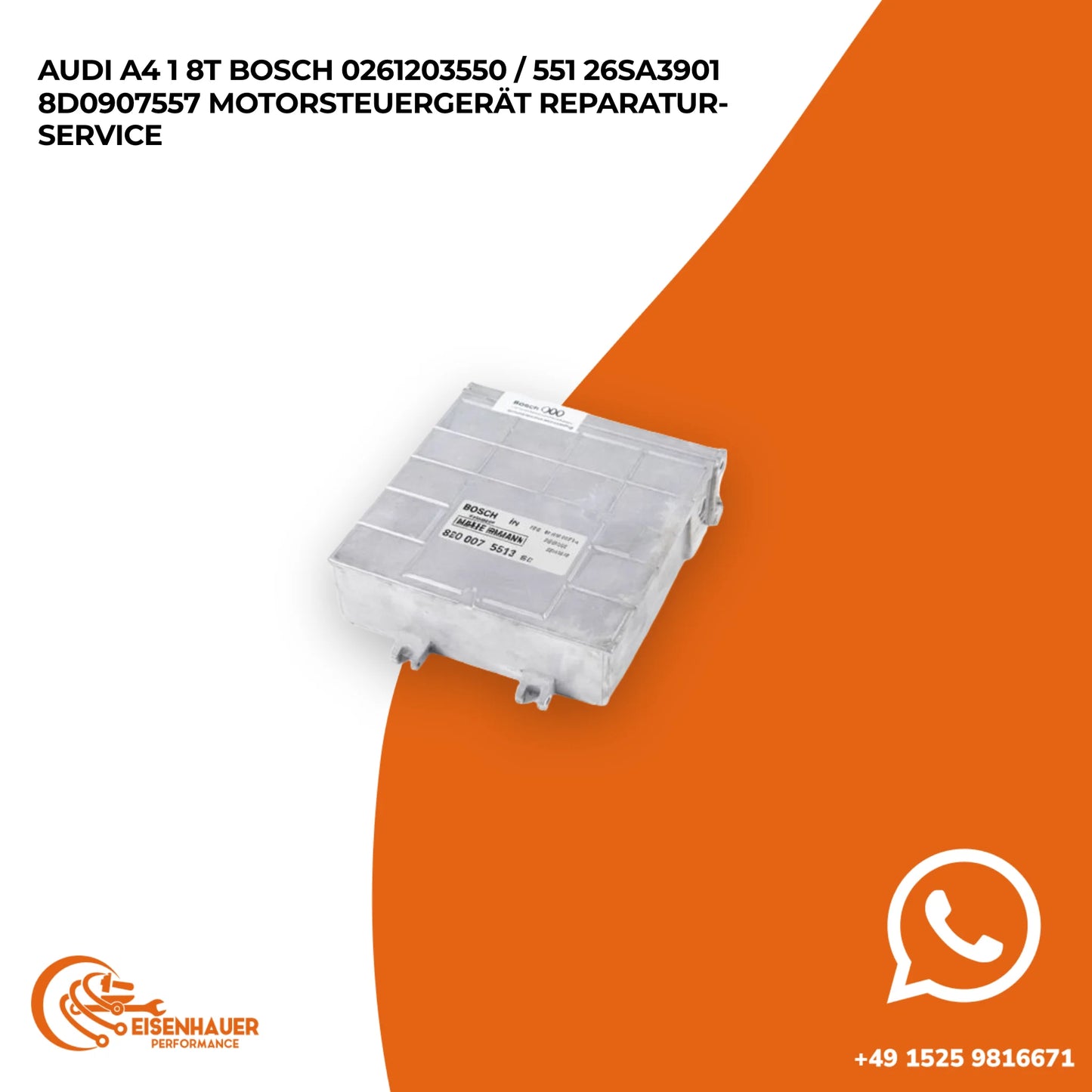 Audi A4 1 8T Bosch 0261203550 / 551 26SA3901 8D0907557 Motorsteuergerät Reparatur Service