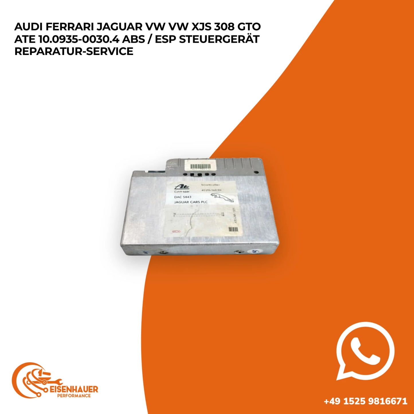 Audi Ferrari Jaguar VW VW XJS 308 GTO ATE 10.0935-0030.4 ABS / ESP Steuergerät Reparatur Service