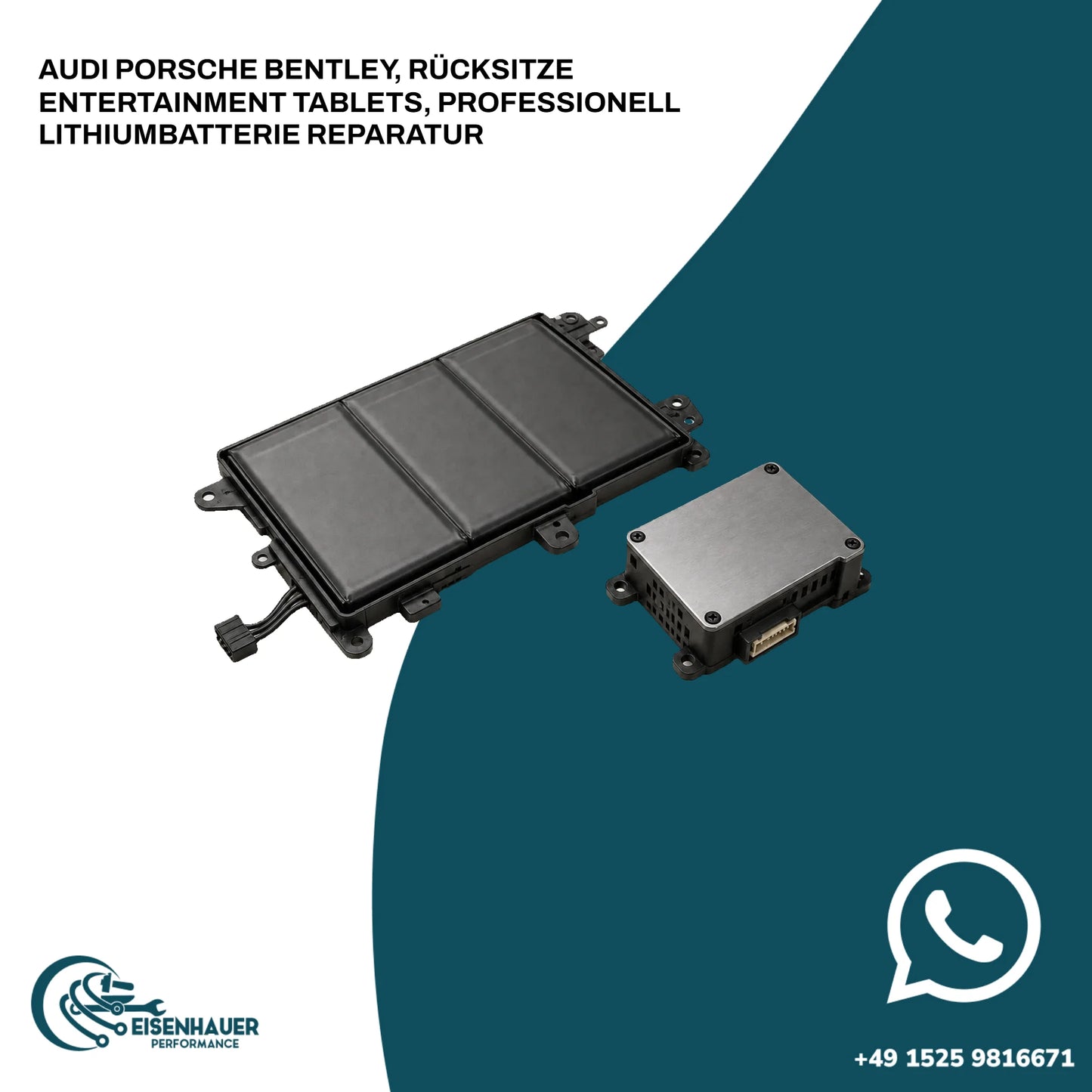 AUDI PORSCHE BENTLEY, Rücksitze Entertainment Tablets, PROFESSIONELL LITHIUMBATTERIE REPARATUR