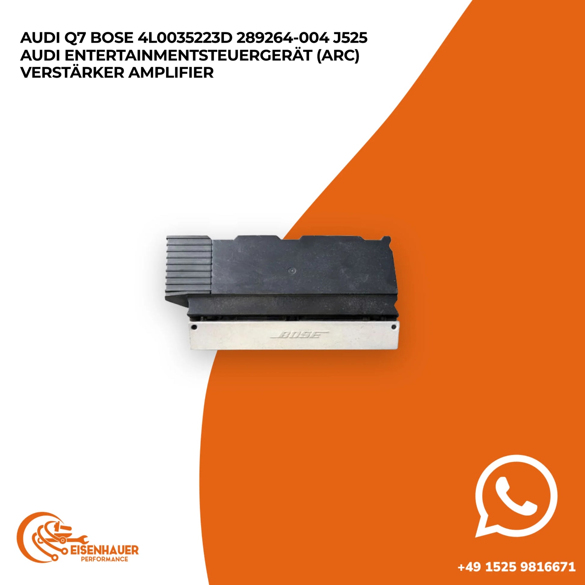 Audi Q7 Bose 4L0035223D 289264-004 J525 Audi Entertainmentsteuergerät (ARC) Verstärker Amplifier