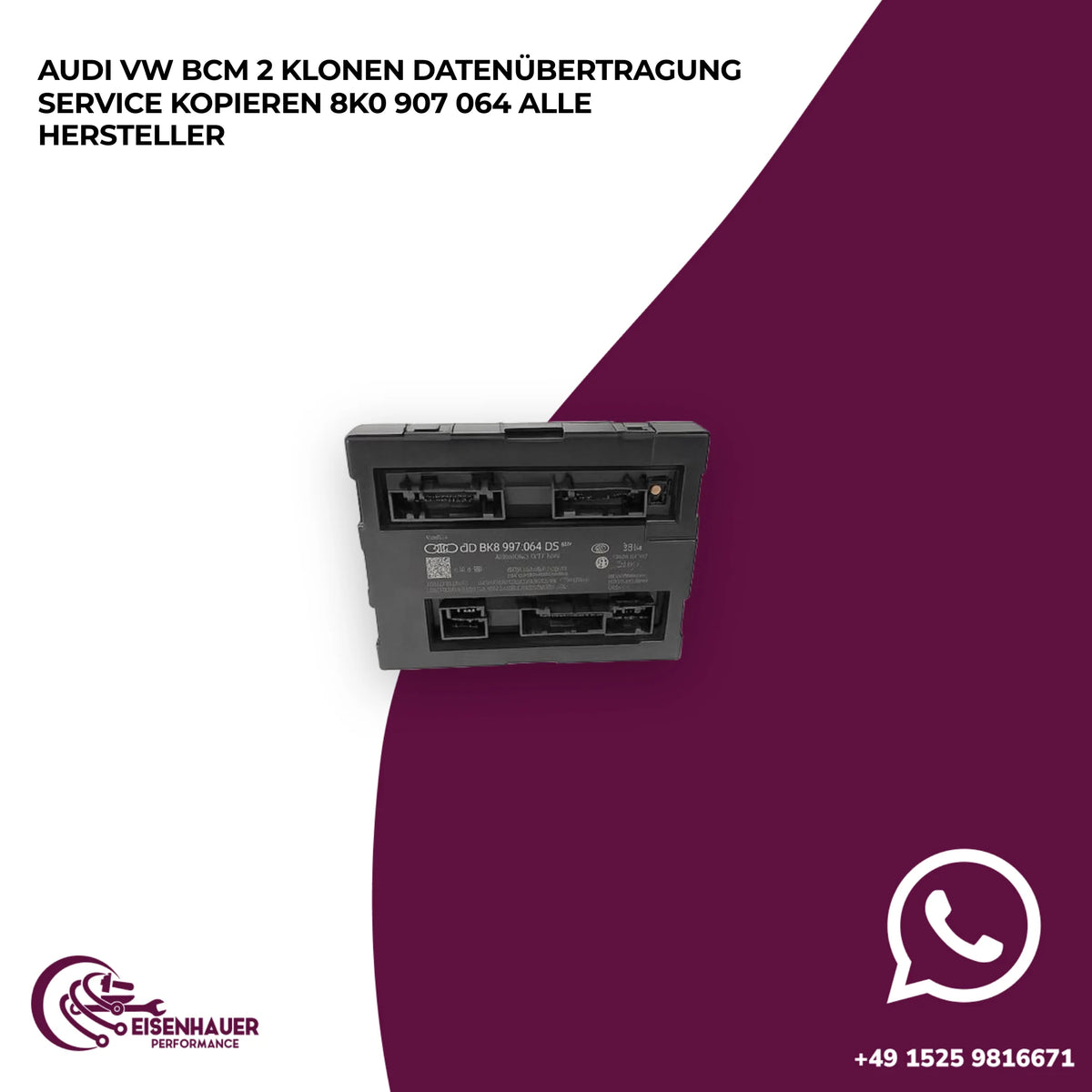 Audi VW BCM 2 Klonen Datenübertragung Service Kopieren 8K0 907 064 Alle Hersteller