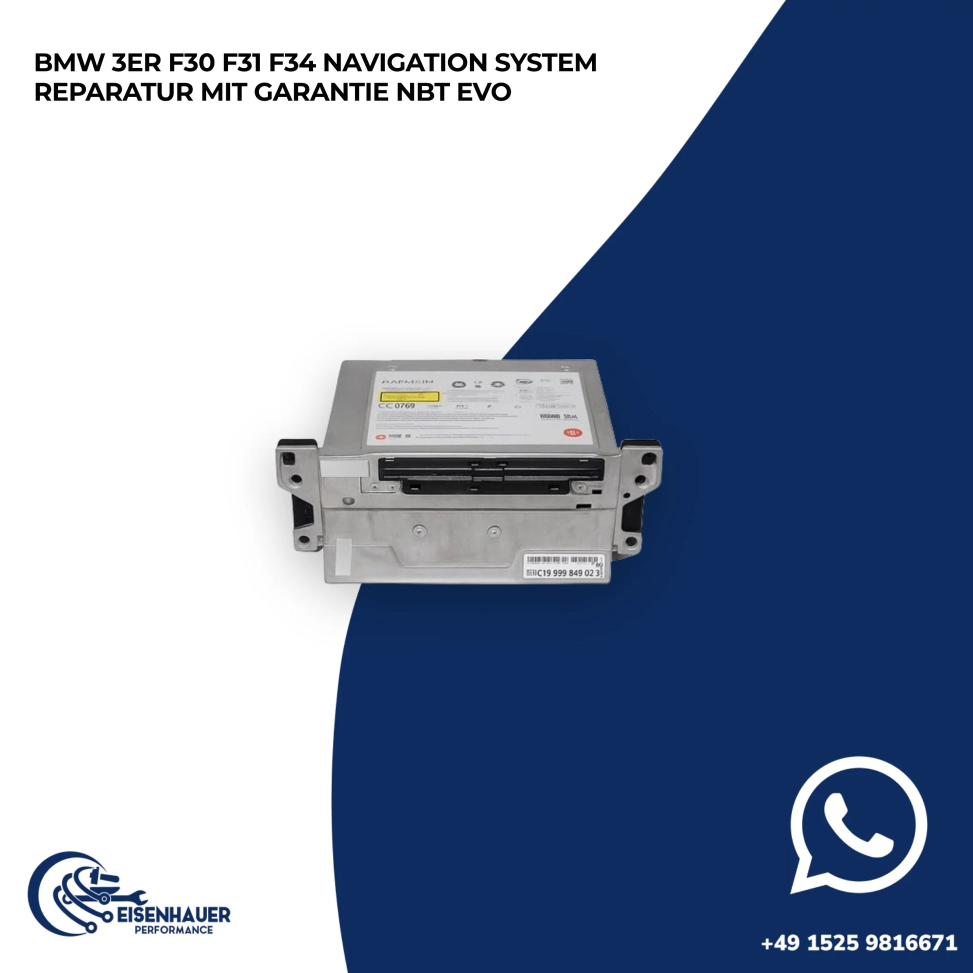 BMW 3er F30 F31 F34 NAVIGATION System REPARATUR️ ️NBT EVO