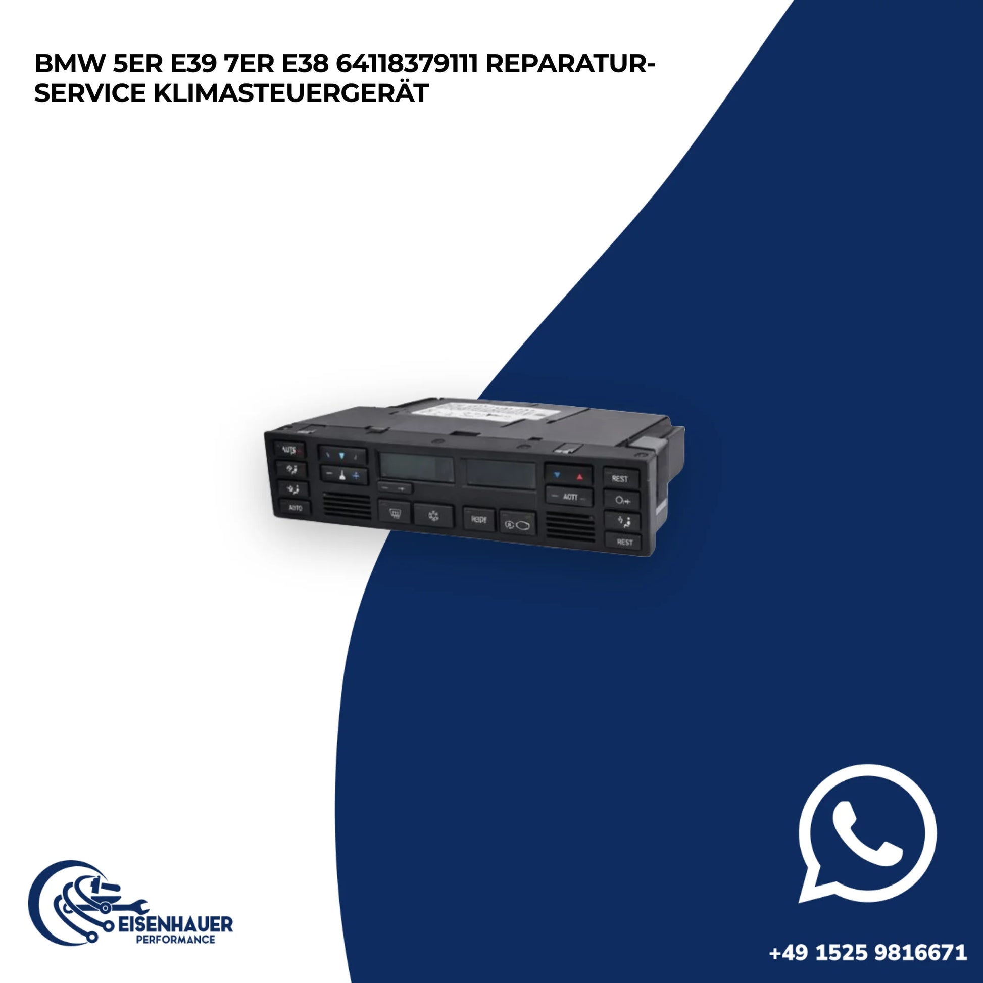 BMW 5er E39 7er E38 64118379111 Reparatur Service Klimasteuergerät